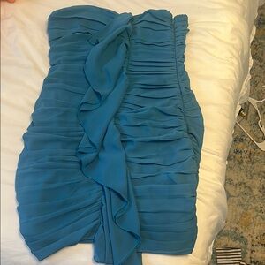 Mekshi Blue Strapless Dress